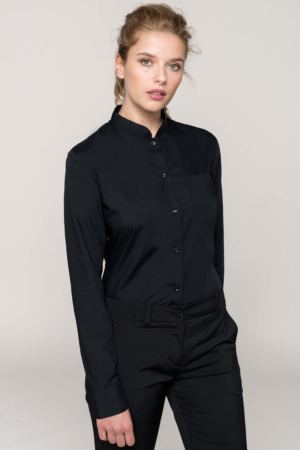 KB514Kariban-Ladies-Long-Sleeve-Mandarin-Collar-Shirt